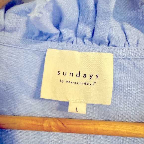SUNDAYS Blue Ruffle Blouse - Picture 2 of 10